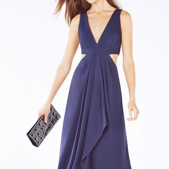 BCBG Maxazria Elinne Cutout Pleated Jersey Gown (worn once)